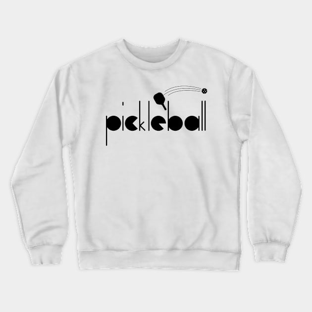 Pickleball Geometric Font Crewneck Sweatshirt by darklordpug